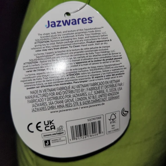 Squishmallows 14”-“Charles The Pickle” Tag Attached NEW Green Mustache Plush - Picture 7 of 8